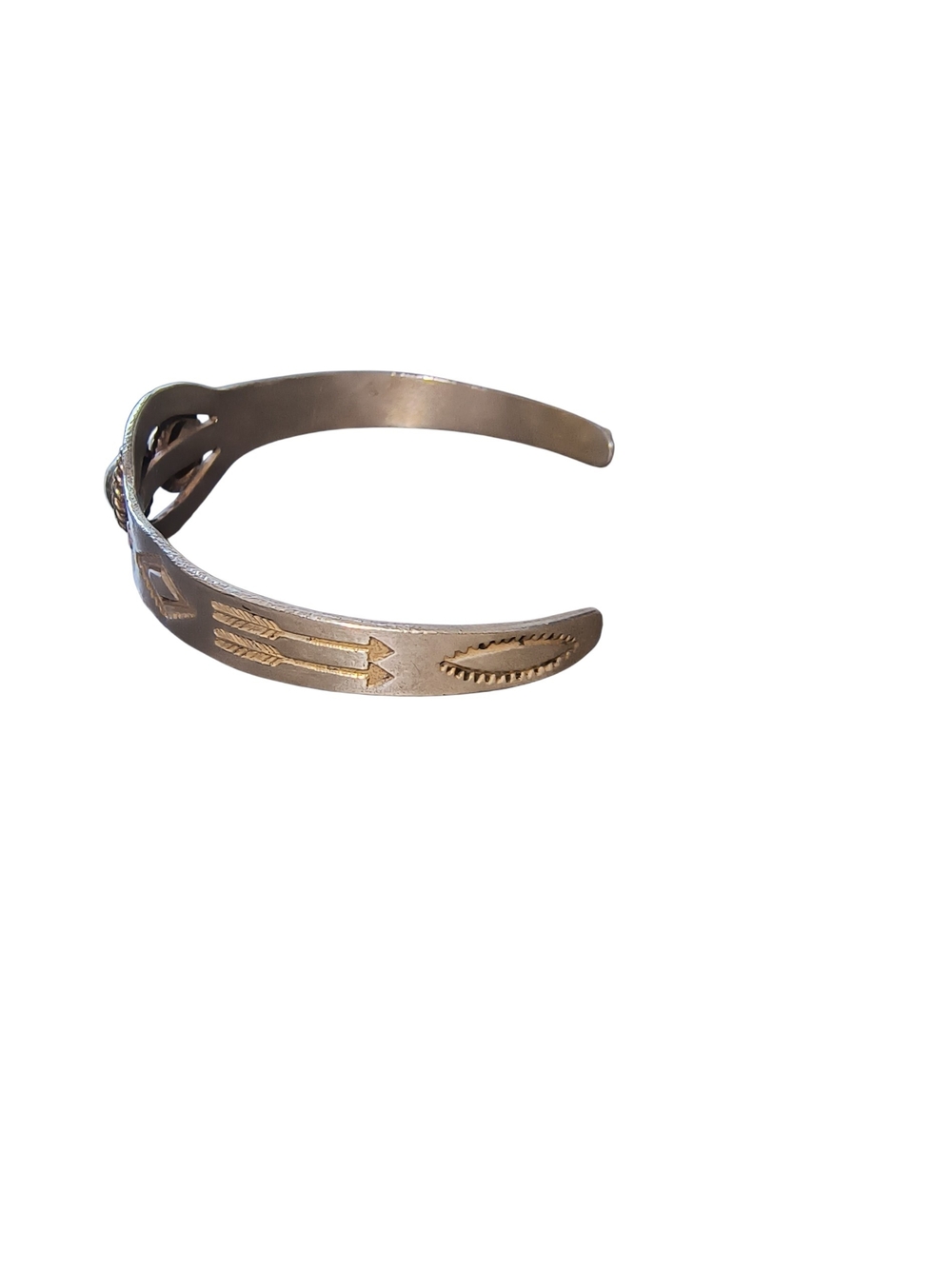 Sterling Silver Navajo Style Fred Harvey Era Child's Stamped Cuff Bracelet - Picture 8 of 10